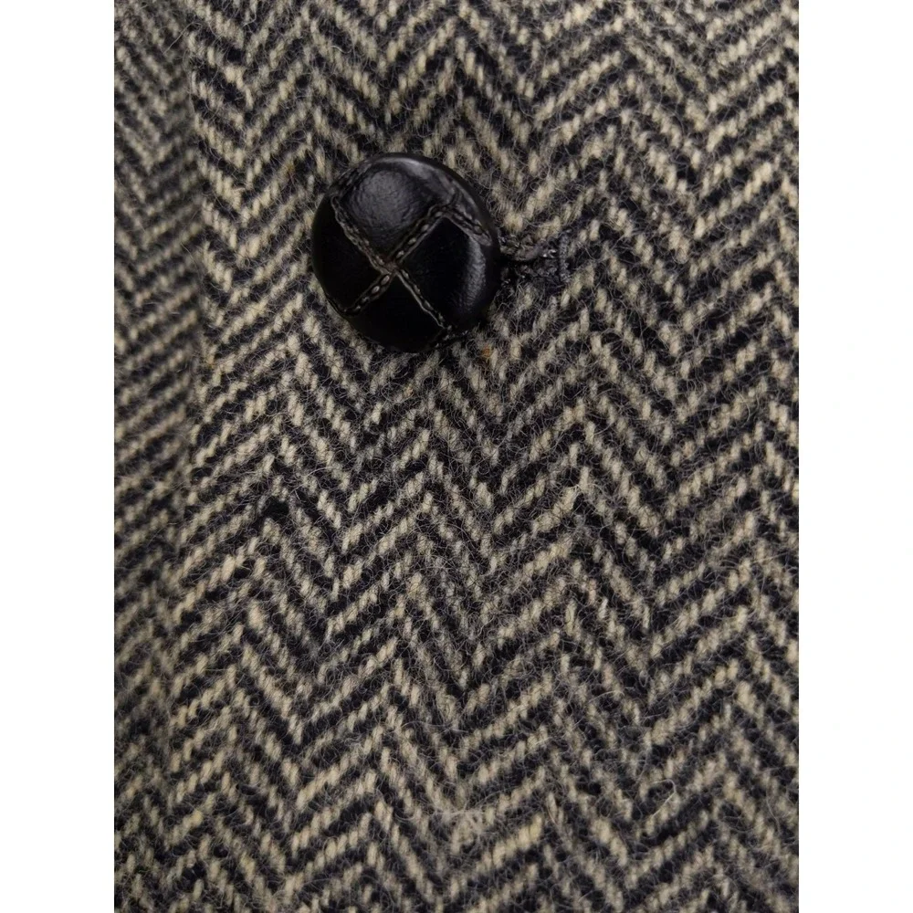 Vintage Herringbone Blazer‎ Mens Size L Gray Brown Wool Tweed Sport Coat - Picture 5 of 11